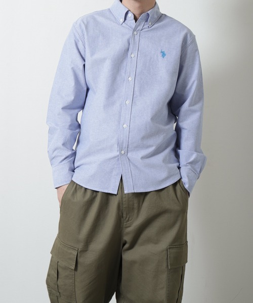 U.S. POLO ASSN.(ユーエスポロアッスン)の「【U.S. POLO ASSN.】 オックスフォード ワンポイント ロゴ刺繍 ボタンダウン 長袖 シャツ(シャツ/ブラウス・メンズ・ライラック/ホワイト/ホワイト×ネイビー/ネイビー/インディゴブルー・MEDIUM/LARGE/X-LARGE)」の21枚目の写真