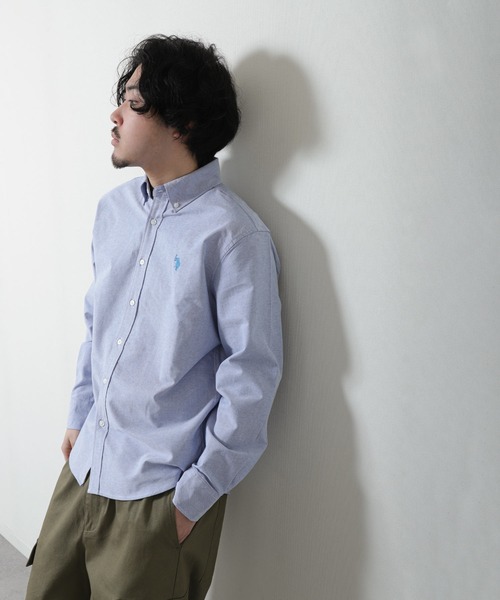 U.S. POLO ASSN.(ユーエスポロアッスン)の「【U.S. POLO ASSN.】 オックスフォード ワンポイント ロゴ刺繍 ボタンダウン 長袖 シャツ(シャツ/ブラウス・メンズ・ライラック/ホワイト/ホワイト×ネイビー/ネイビー/インディゴブルー・MEDIUM/LARGE/X-LARGE)」の12枚目の写真