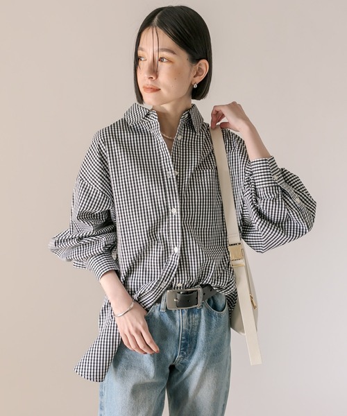 RIVE DROITE（リヴドロワ）の「MONN.:. (モン)/ルーズギンガムシャツ（シャツ/ブラウス・レディース・ブラック・FREE）」の7枚目の写真