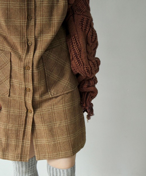 SANSeLF（サンセルフ）の「スリーブレスチェックワンピース【SANSeLF】sanw24s009（ワンピース・レディース・ブラック/ブラウン・FREE）」の21枚目の写真