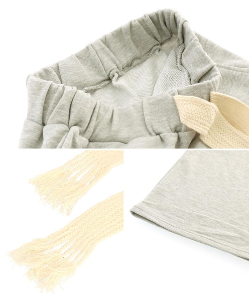 anap mimpi（アナップミンピ）の「フリンジベルト 裏毛 スウェット リラックス ワイド パンツ（スウェットパンツ・レディース・ダークグレー/ベージュ/グレー・FREE）」の11枚目の写真