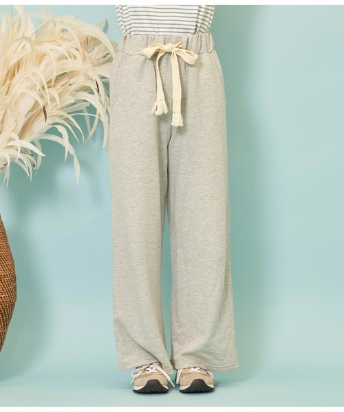 anap mimpi（アナップミンピ）の「フリンジベルト 裏毛 スウェット リラックス ワイド パンツ（スウェットパンツ・レディース・ダークグレー/ベージュ/グレー・FREE）」の14枚目の写真