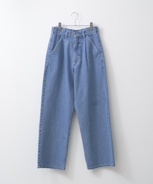 WHIMSIC（ウィムジック）の「【UNISEX】タックワイドデニムパンツ（デニムパンツ・メンズ・チャコールグレー/ブルー・2/1）」の3枚目の写真