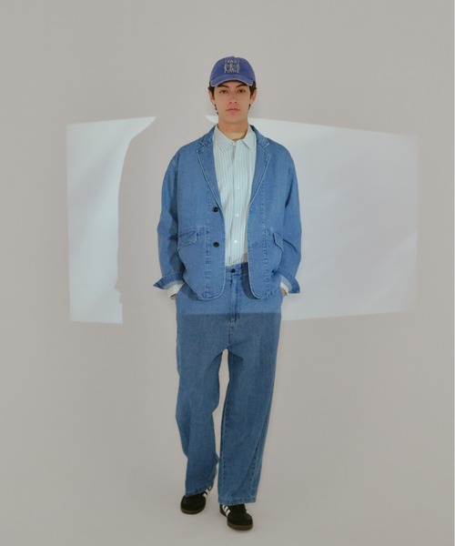 WHIMSIC（ウィムジック）の「【UNISEX】タックワイドデニムパンツ（デニムパンツ・メンズ・チャコールグレー/ブルー・2/1）」の10枚目の写真