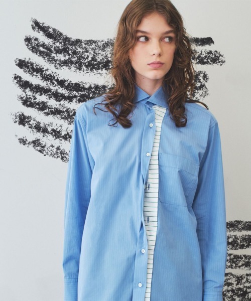 soduk（スドーク）の「twisted button shirt（シャツ/ブラウス・レディース・ホワイト/インディゴブルー・FREE）」の2枚目の写真