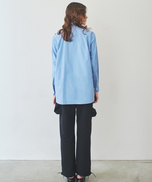 soduk（スドーク）の「twisted button shirt（シャツ/ブラウス・レディース・ホワイト/インディゴブルー・FREE）」の22枚目の写真