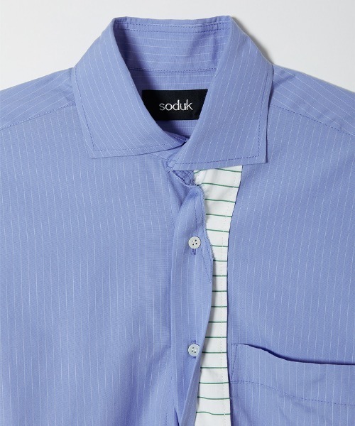 soduk（スドーク）の「twisted button shirt（シャツ/ブラウス・レディース・ホワイト/インディゴブルー・FREE）」の18枚目の写真