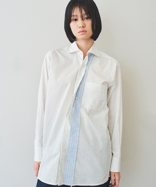 soduk（スドーク）の「twisted button shirt（シャツ/ブラウス・レディース・ホワイト/インディゴブルー・FREE）」の4枚目の写真