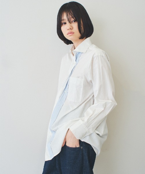 soduk（スドーク）の「twisted button shirt（シャツ/ブラウス・レディース・ホワイト/インディゴブルー・FREE）」の5枚目の写真