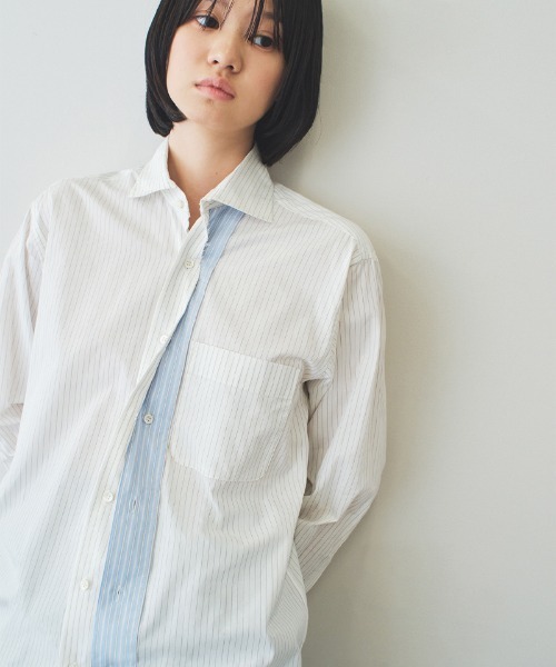 soduk（スドーク）の「twisted button shirt（シャツ/ブラウス・レディース・ホワイト/インディゴブルー・FREE）」の3枚目の写真