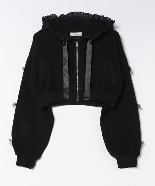 Ank Rouge(アンクルージュ)の「チビリボンショートパーカー(パーカー・レディース・ホワイト/ピンク/ブラック・M)」の17枚目の写真