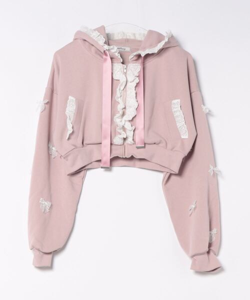 Ank Rouge(アンクルージュ)の「チビリボンショートパーカー(パーカー・レディース・ホワイト/ピンク/ブラック・M)」の16枚目の写真