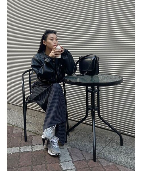 EVRIS（エヴリス）の「ストライプロングスカート（スカート・レディース・ブラック/グレー・MEDIUM/SMALL）」の8枚目の写真