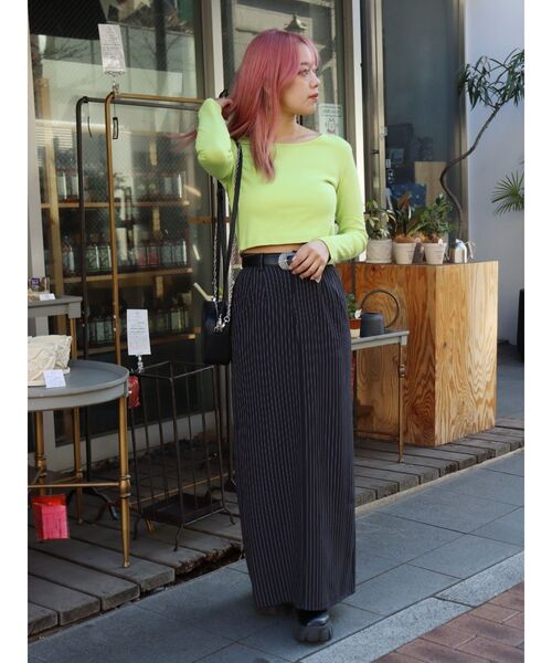 EVRIS（エヴリス）の「ストライプロングスカート（スカート・レディース・ブラック/グレー・MEDIUM/SMALL）」の18枚目の写真