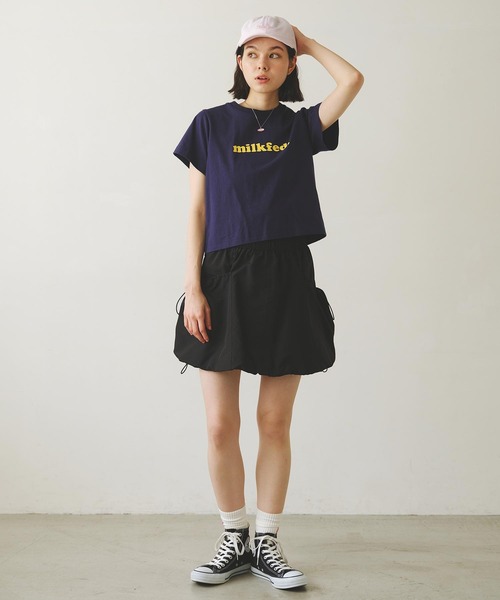 MILKFED.（ミルクフェド）の「DRAWSTRING MINI SKIRT（スカート・レディース・オリーブ/ブラック/パープル・ONE SIZE）」の15枚目の写真