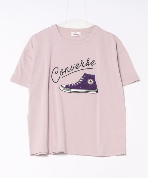 CONVERSE(コンバース)の「【CONVERSE/コンバース】 サガラ刺繍Tシャツ(Tシャツ/カットソー・レディース・ピンク/ブルー/オフホワイト/ブラック・MEDIUM/LARGE)」の4枚目の写真