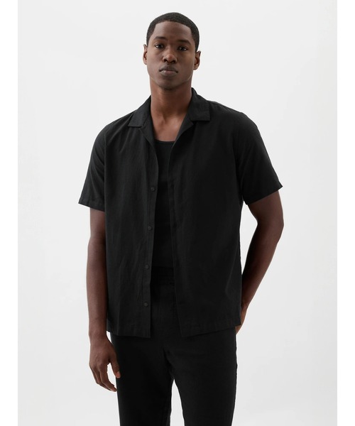 GAP(ギャップ)の「リネン混 バケーション スタンダードフィットシャツ(シャツ/ブラウス・メンズ・ブラック/ホワイト/ベージュ/グリーン・XS/XL/L/S/M)」の2枚目の写真
