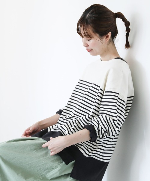 soulberry 黒とキナリの、大人なボーダー。Tシャツ M