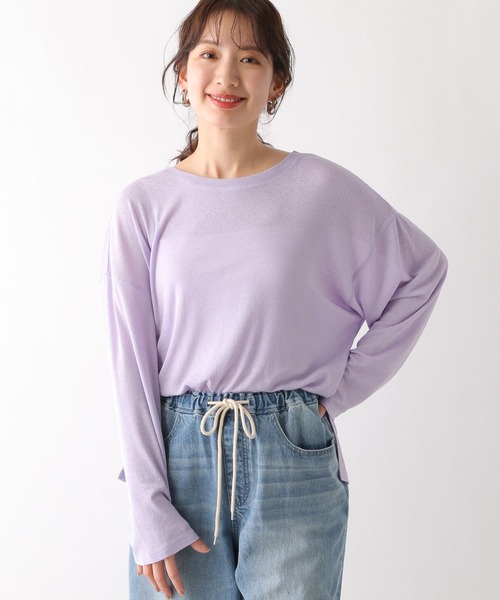 LEPSIM（レプシィム）の「シアーメランジロンT　104246（Tシャツ/カットソー・レディース・ライトグレー/グレー/オフホワイト/ライトパープル/イエロー/ホワイト/ブラック/ブルー/レッド/ライトブルー/オレンジ・FREE）」の12枚目の写真