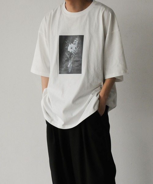 オーバーサイズ ホワイト Tシャツ グラフィックプリント NILWAY（ニルウェイ）の「グラフィックプリントオーバーサイズ