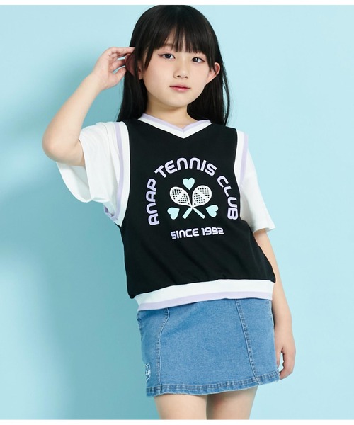 ANAP kids（アナップキッズ）の「ベスト重ね着風TENNISCLUB