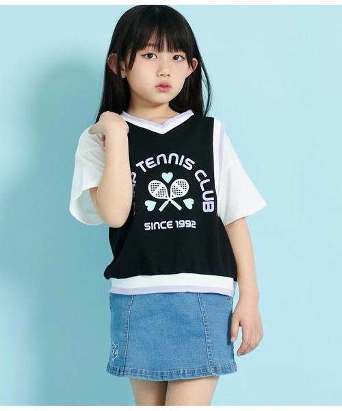 ANAP kids（アナップキッズ）の「ベスト重ね着風TENNISCLUBトップス（T
