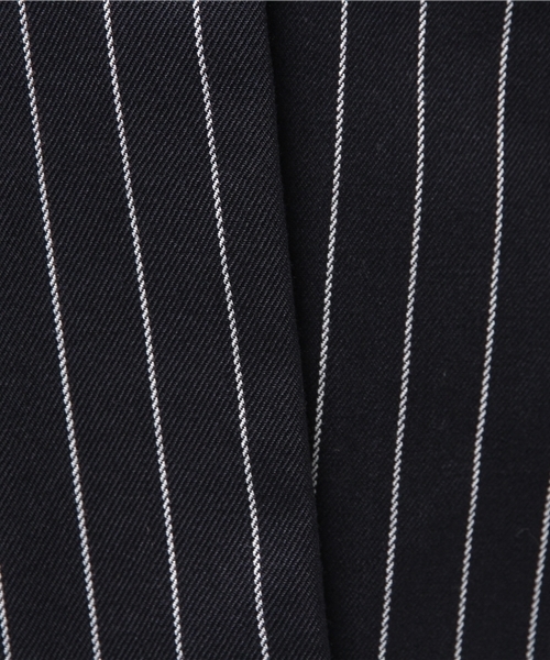 one after another NICE CLAUP（ワンアフターアナザーナイスクラップ）の「【ナイスクラップ】ストライプチェスターコート（チェスターコート・レディース・ネイビー/グレー・FREE）」の12枚目の写真