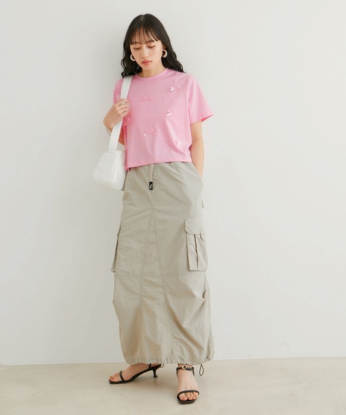VIS(ビス)の「【WEB限定】リボンモチーフTシャツ(Tシャツ/カットソー・レディース・ピンク/ホワイト系その他/ブラック系その他・FREE)」の5枚目の写真