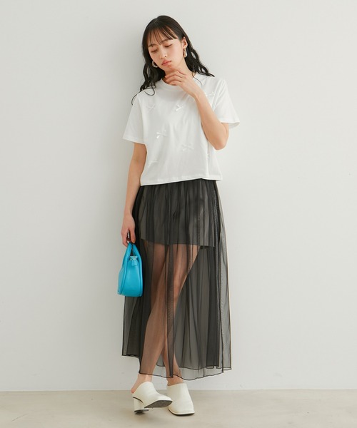 VIS(ビス)の「【WEB限定】リボンモチーフTシャツ(Tシャツ/カットソー・レディース・ピンク/ホワイト系その他/ブラック系その他・FREE)」の19枚目の写真