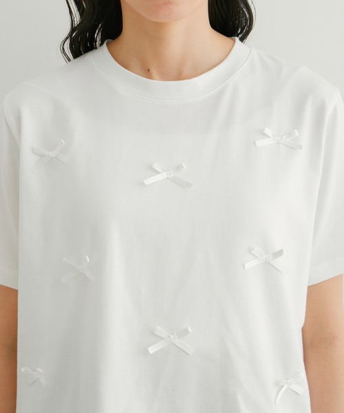 VIS(ビス)の「【WEB限定】リボンモチーフTシャツ(Tシャツ/カットソー・レディース・ピンク/ホワイト系その他/ブラック系その他・FREE)」の14枚目の写真