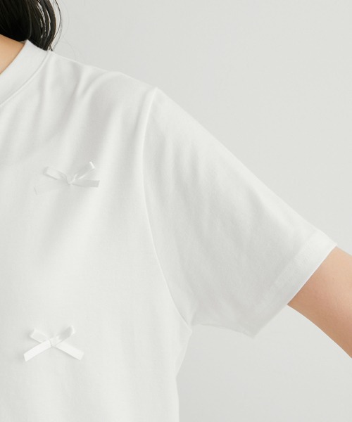 VIS(ビス)の「【WEB限定】リボンモチーフTシャツ(Tシャツ/カットソー・レディース・ピンク/ホワイト系その他/ブラック系その他・FREE)」の13枚目の写真