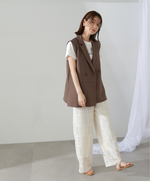 N.（N. Natural Beauty Basic）（エヌエヌナチュラルビューティーベーシック）の「◆レースイージーパンツ（その他パンツ・レディース・ブラック/ホワイト・MEDIUM）」の11枚目の写真