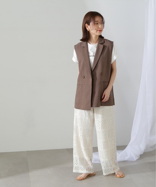 N.（N. Natural Beauty Basic）（エヌエヌナチュラルビューティーベーシック）の「◆レースイージーパンツ（その他パンツ・レディース・ブラック/ホワイト・MEDIUM）」の16枚目の写真