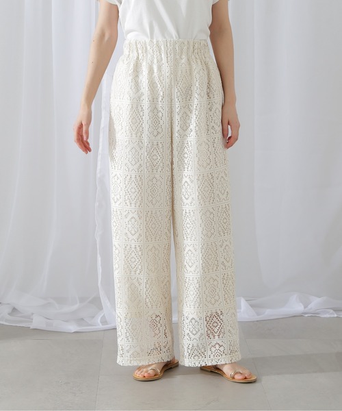 N.（N. Natural Beauty Basic）（エヌエヌナチュラルビューティーベーシック）の「◆レースイージーパンツ（その他パンツ・レディース・ブラック/ホワイト・MEDIUM）」の19枚目の写真