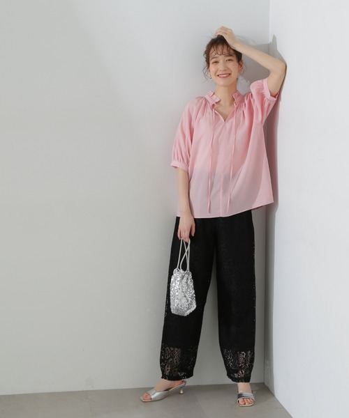 N.（N. Natural Beauty Basic）（エヌエヌナチュラルビューティーベーシック）の「◆レースイージーパンツ（その他パンツ・レディース・ブラック/ホワイト・MEDIUM）」の15枚目の写真