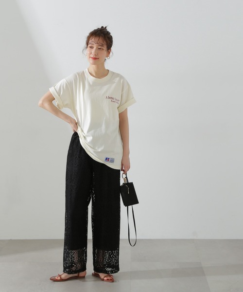 N.（N. Natural Beauty Basic）（エヌエヌナチュラルビューティーベーシック）の「◆レースイージーパンツ（その他パンツ・レディース・ブラック/ホワイト・MEDIUM）」の7枚目の写真