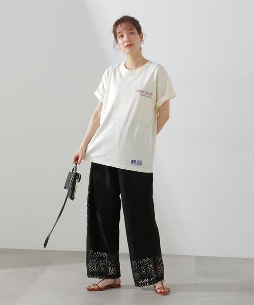 N.（N. Natural Beauty Basic）（エヌエヌナチュラルビューティーベーシック）の「◆レースイージーパンツ（その他パンツ・レディース・ブラック/ホワイト・MEDIUM）」の3枚目の写真