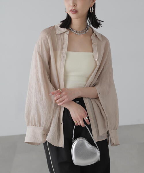 FREE'S MART（フリーズマート）の「袖スリットルーズシャツ（シャツ/ブラウス・レディース・ホワイト/ホワイト系その他/ライトグリーン/ベージュ/ブルー系その他・SMALL/MEDIUM）」の4枚目の写真