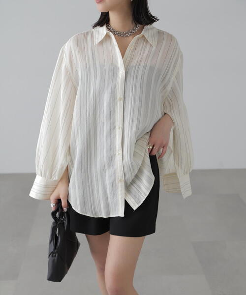 FREE'S MART（フリーズマート）の「袖スリットルーズシャツ（シャツ/ブラウス・レディース・ホワイト/ホワイト系その他/ライトグリーン/ベージュ/ブルー系その他・SMALL/MEDIUM）」の3枚目の写真