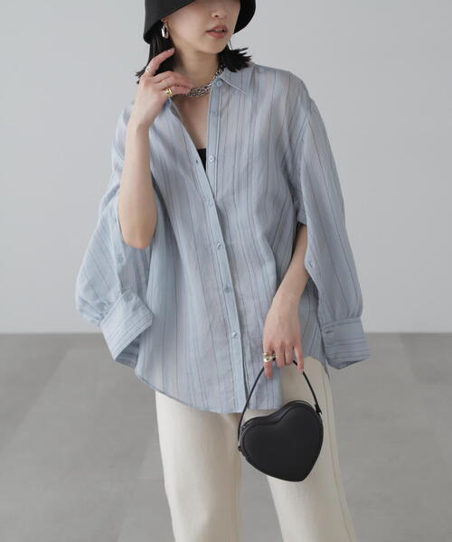 FREE'S MART（フリーズマート）の「袖スリットルーズシャツ（シャツ/ブラウス・レディース・ホワイト/ホワイト系その他/ライトグリーン/ベージュ/ブルー系その他・SMALL/MEDIUM）」の5枚目の写真