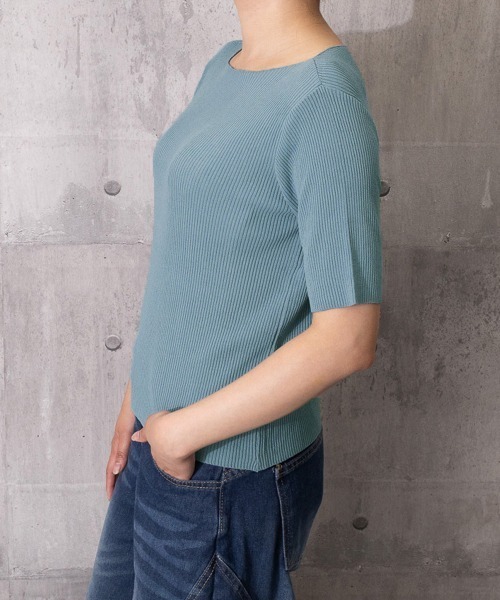 Miniministore(ミニミニストア)の「サマーニット ボートネック 着やせ(ニット/セーター・レディース・ブルー/イエロー/ブラック/ホワイト/グリーン/ピンク・FREE)」の20枚目の写真