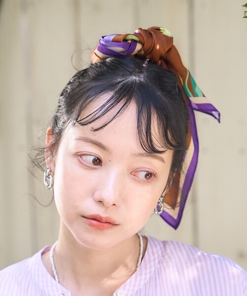 FREAK'S STORE（フリークスストア）の「Casselini/キャセリーニ ヴィンテージライクチューリップスカーフ（バンダナ/スカーフ・レディース・ブラウン/レッド/グリーン・ONE SIZE）」の6枚目の写真