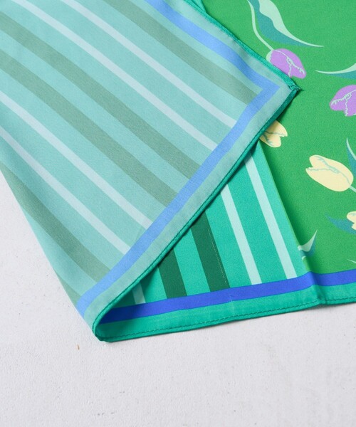 FREAK'S STORE（フリークスストア）の「Casselini/キャセリーニ ヴィンテージライクチューリップスカーフ（バンダナ/スカーフ・レディース・ブラウン/レッド/グリーン・ONE SIZE）」の19枚目の写真