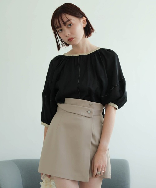 LADYMADE(レディメイド)の「バイカラーボリュームシアーブラウス(シャツ/ブラウス・レディース・ホワイト/ブラック・FREE)」の11枚目の写真