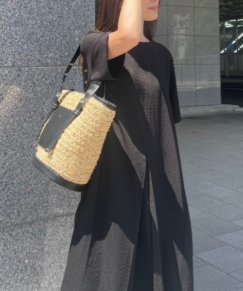 y/m(イム)の「リネンタッチフロントタックマキシワンピース(ワンピース・レディース・ベージュ/アイボリー/ブラック・FREE)」の10枚目の写真