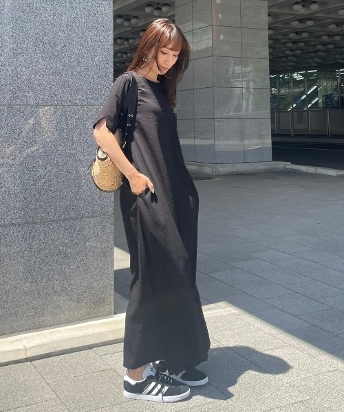 y/m(イム)の「リネンタッチフロントタックマキシワンピース(ワンピース・レディース・ベージュ/アイボリー/ブラック・FREE)」の11枚目の写真