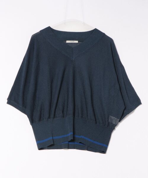 Grand PARK（グランドパーク）の「ライン入りVネックサマーニット（ニット/セーター・レディース・ブルー/グレー/レッド系/ライトベージュ・FREE）」の16枚目の写真