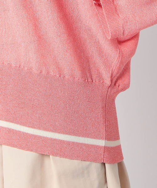 Grand PARK（グランドパーク）の「ライン入りVネックサマーニット（ニット/セーター・レディース・ブルー/グレー/レッド系/ライトベージュ・FREE）」の11枚目の写真
