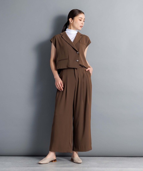 Anside(アンサイド)の「ハイウエストタックパンツ(その他パンツ・レディース・ブラック/モカ・M)」の21枚目の写真