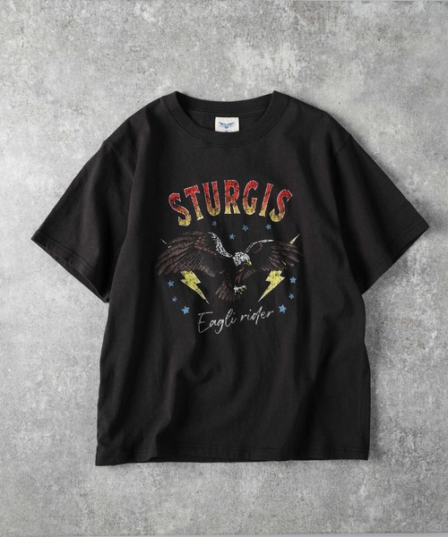 Right-on(ライトオン)の「ビンテージ風プリント半袖Tシャツ(Tシャツ/カットソー・レディース・グレー×ホワイト/ダークグレー・S/M/L/XL)」の4枚目の写真